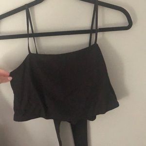 John Galt tie back crop top